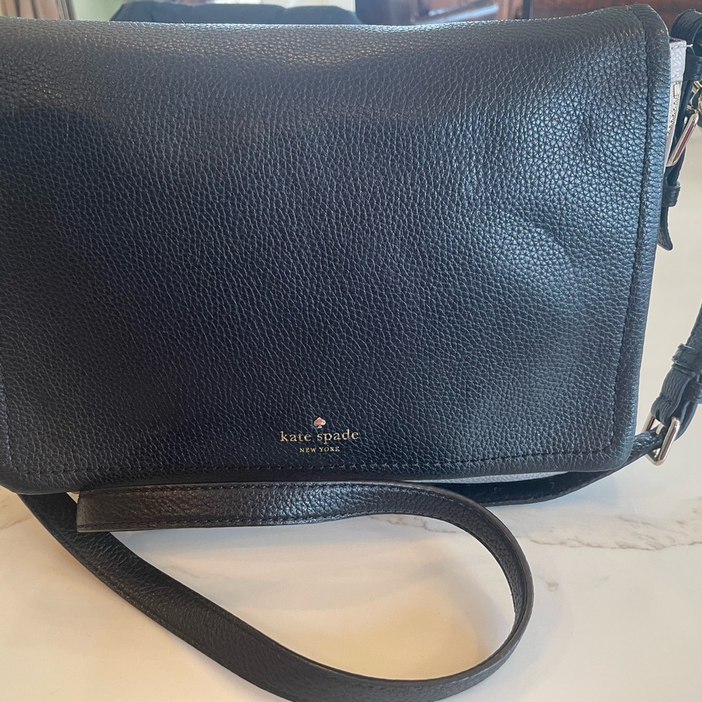 CLOSET CLEAR OUT! Kate Spade Midnight Black Pebbled Messenger /Crossbody Bag